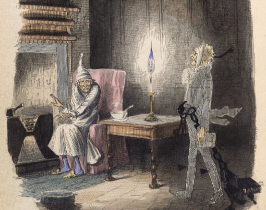 ‘Marley’s Ghost’, original illustration by John Leech (1843)