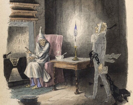 ‘Marley’s Ghost’, original illustration by John Leech (1843)