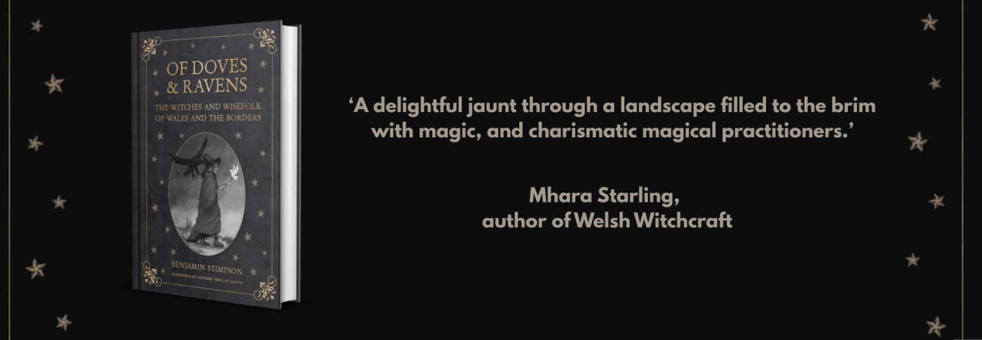 Book graphic with text and star background