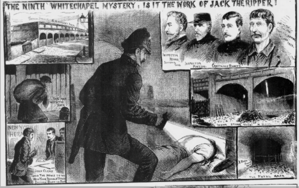 The Pinchin Street Discovery. From The Illustrated Police News, 21st September, 1889